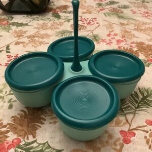 Tupperware Teal and Mint Snack Container Set